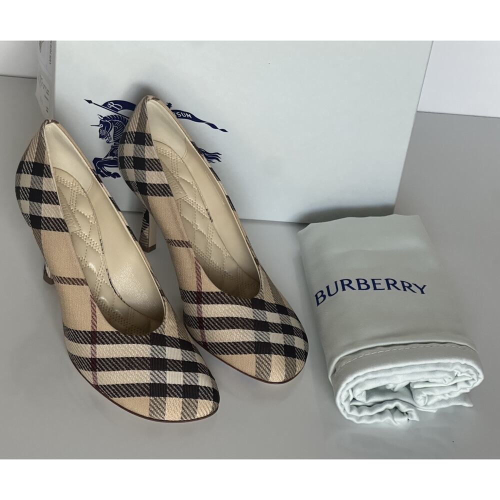 Burberry Women's Pump Alabaster IP Check Shoes 9.5 US (39.5) 8100970 IT NIB $890 - Picture 11 of 15